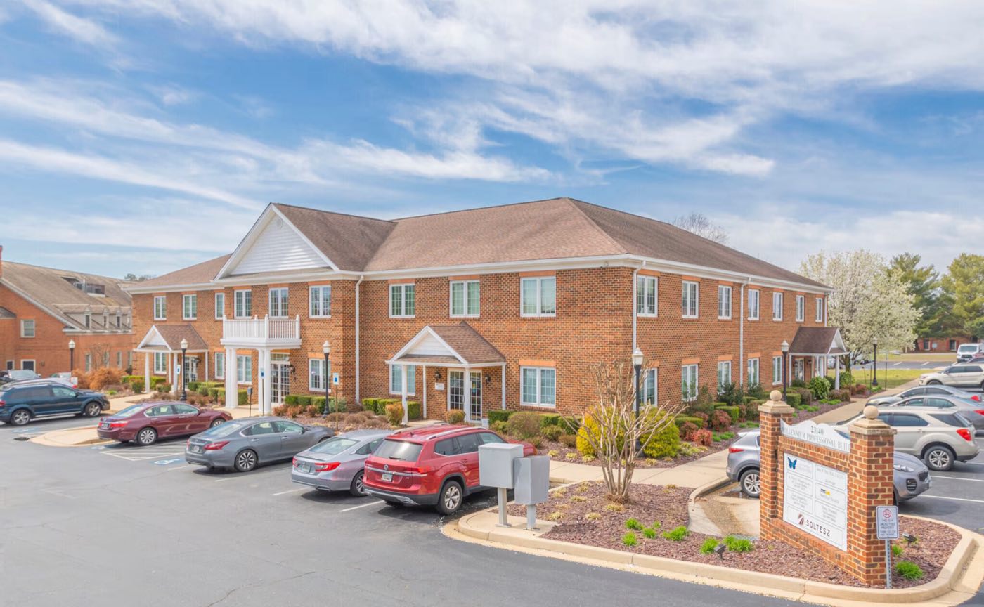 The Millennium Building, a two story brick professional office building in Leonardtown, Maryland